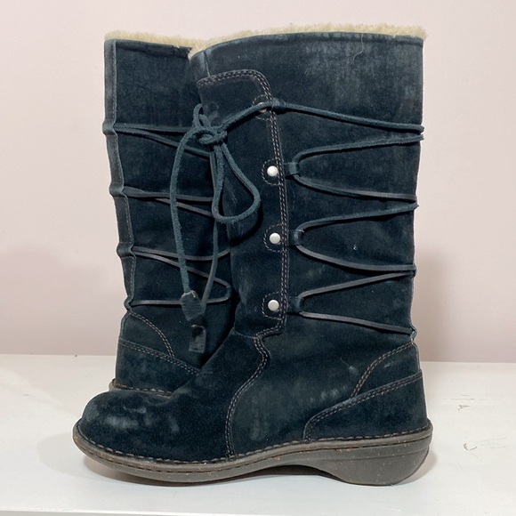 UGG Surfcat Suede Lace Up Boot Black 8 - Picture 6 of 8